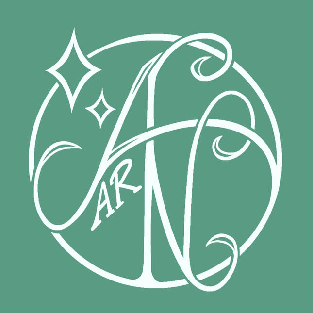 White Monogram on a matcha green background